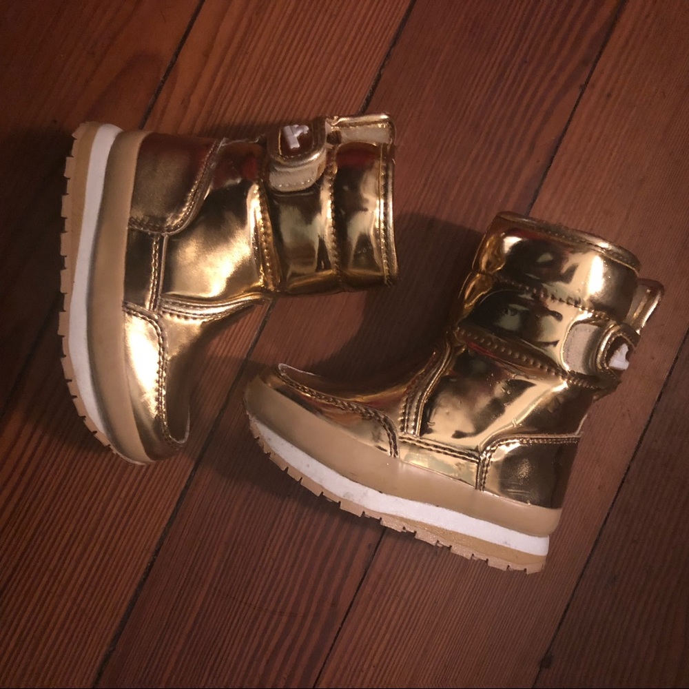 J. Crew Girls' Rubber Duck™ snow boots in gold